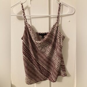 Banana Republic Maroon Patterned Silk Tank